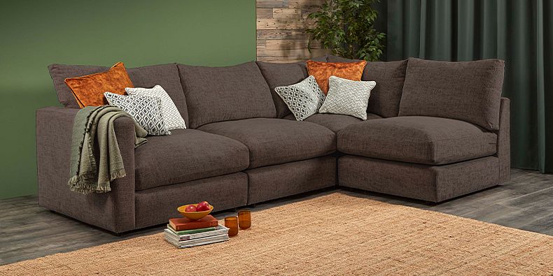 Brown wrap store around couch